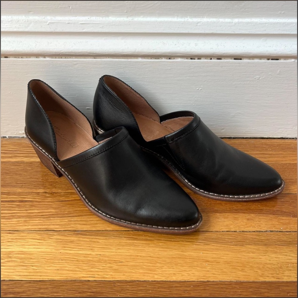 Like New Madewell The Brady Lowcut Bootie Black Leather size 7